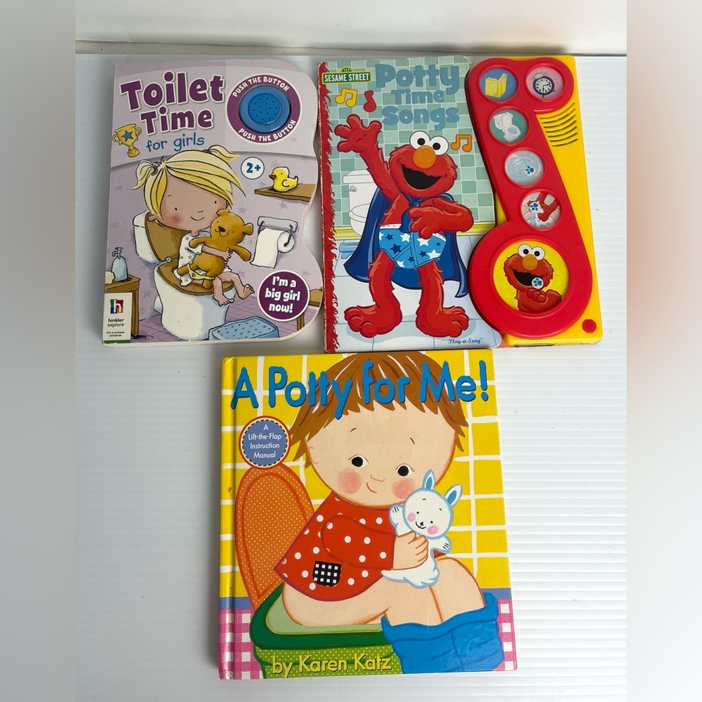 Lot Of 3 Books Potty Training Bathroom Picture Books For Toddlers Pre School